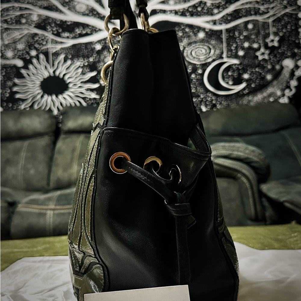 Vintage Coach Y2K style Black and Olive Shoulder Bag - Picture 9 of 15